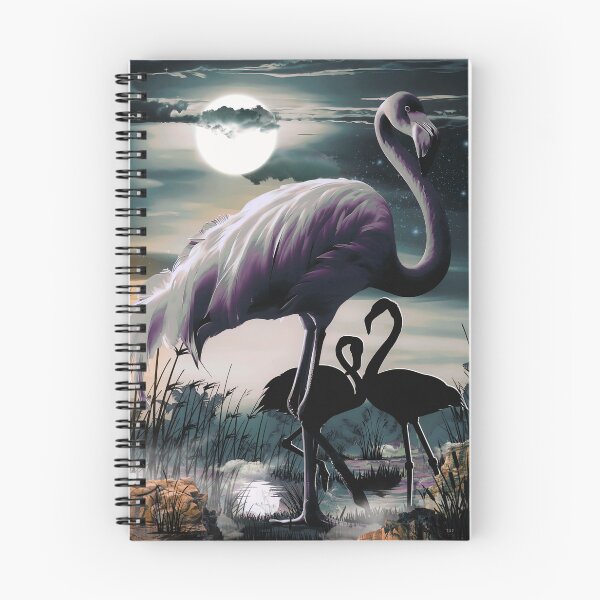 Item preview, Nocturnal Flamingo Moonlight Marsh Nature Poster designed and sold by AXENT Designs.