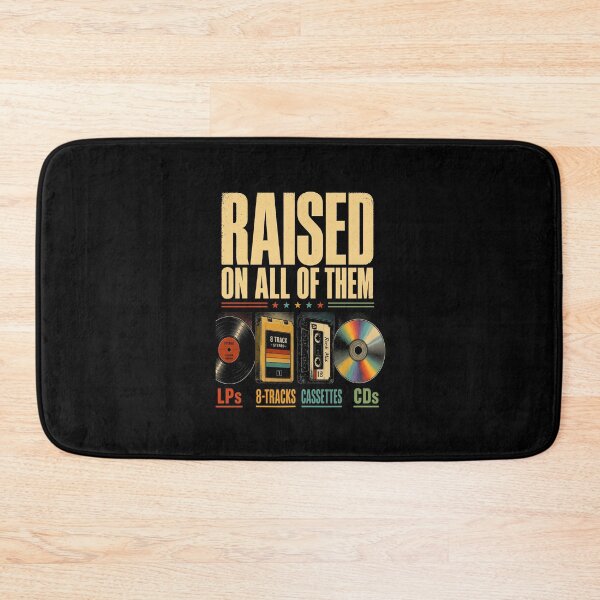 Item preview, Raised On All Of Them Music Formats Retro Vinyl Cassette 8-Track CD Lover designed and sold by nojany.
