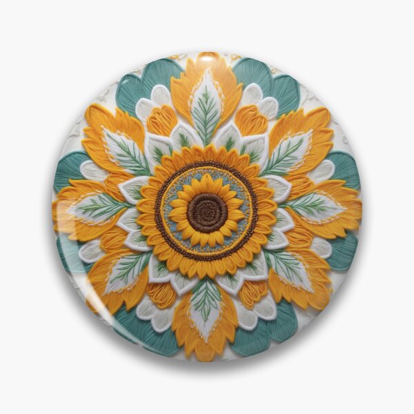 Item preview, Sunflower Folk Mandala Clipart Collection – Embroidery Style 40 designed and sold by PlayPlearnZone.