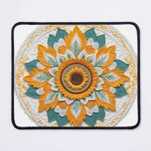 Item preview, Sunflower Folk Mandala Clipart Collection – Embroidery Style 40 designed and sold by PlayPlearnZone.
