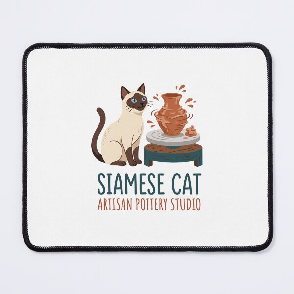 Item preview, Siamese Cat Artisan Pottery Studio Ceramic Wheel designed and sold by PictoVibe.
