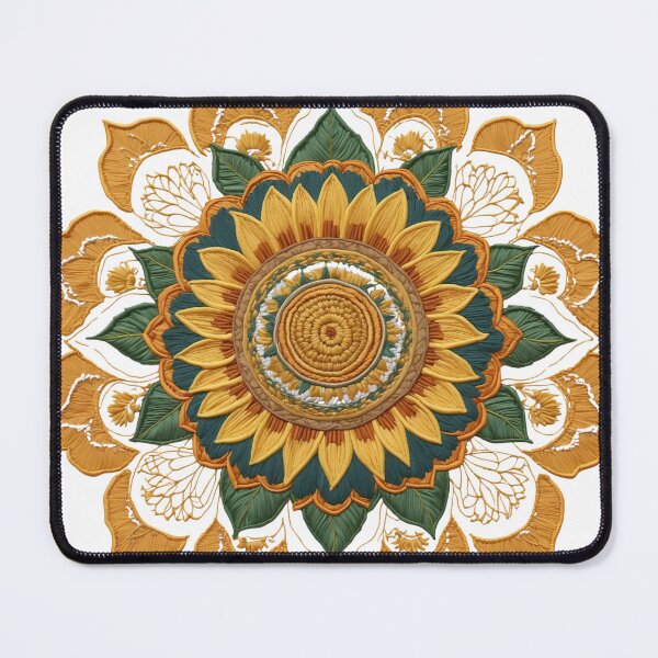 Item preview, Sunflower Folk Mandala Clipart Collection – Embroidery Style 23 designed and sold by PlayPlearnZone.