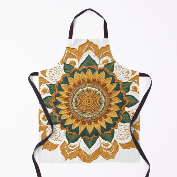 Item preview, Sunflower Folk Mandala Clipart Collection – Embroidery Style 23 designed and sold by PlayPlearnZone.