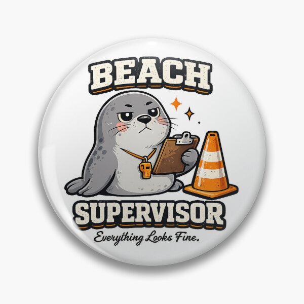 Item preview, Beach Supervisor Funny Seal Vector Sticker designed and sold by wizooo411.