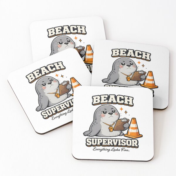 Item preview, Beach Supervisor Funny Seal Vector Sticker designed and sold by wizooo411.