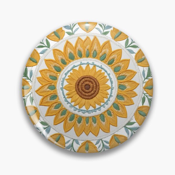 Item preview, Sunflower Folk Mandala Clipart Collection – Embroidery Style 38 designed and sold by PlayPlearnZone.