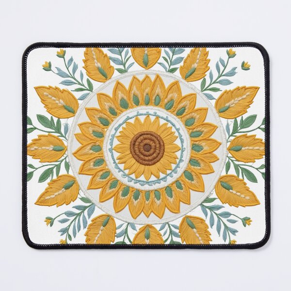 Item preview, Sunflower Folk Mandala Clipart Collection – Embroidery Style 38 designed and sold by PlayPlearnZone.