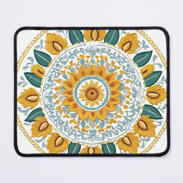 Item preview, Sunflower Folk Mandala Clipart Collection – Embroidery Style 39 designed and sold by PlayPlearnZone.