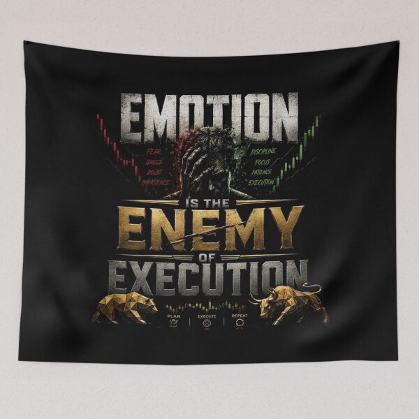 Item preview, Emotion Is The Enemy Of Execution Trading Quote designed and sold by PipForgeStudio .