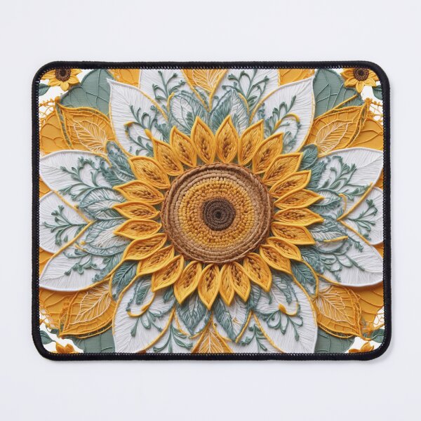 Item preview, Sunflower Folk Mandala Clipart Collection – Embroidery Style 32 designed and sold by PlayPlearnZone.