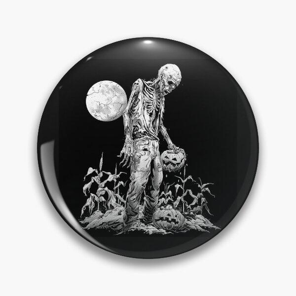 Item preview, Creepy Skeleton with Jack O Lantern – Vintage Halloween Horror Art designed and sold by inkoutninja.