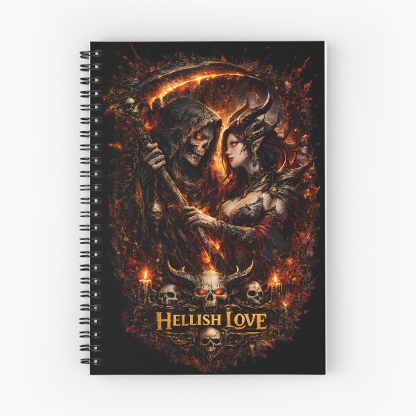 Item preview, Hellish Love – Grim Reaper & Demon Queen Gothic Dark Fantasy Art designed and sold by Bizon2910.
