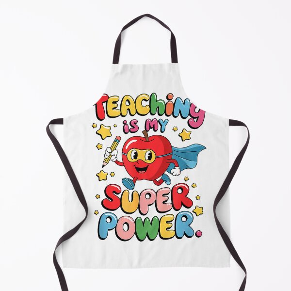 Item preview, Retro Teaching is My Superpower Apple Teacher Appreciation T-Shirt designed and sold by ‘Nothing Scares Me’ Store.