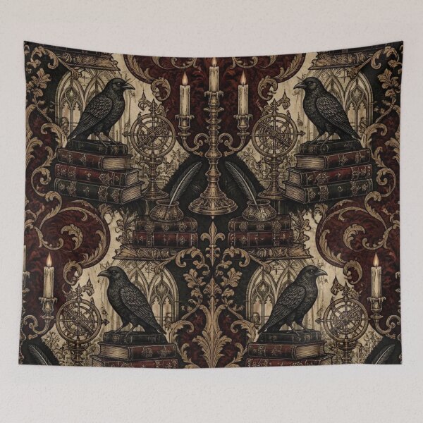 Item preview, Hallowed Halls Gothic Library Candlelight Damask designed and sold by StickyGuys.