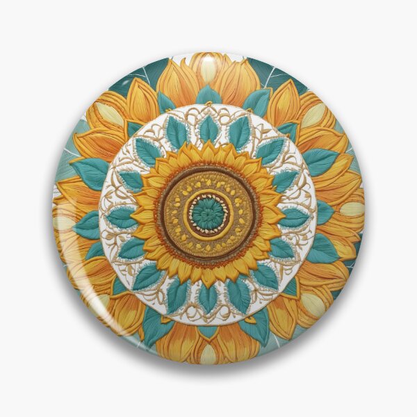 Item preview, Sunflower Folk Mandala Clipart Collection – Embroidery Style 37 designed and sold by PlayPlearnZone.