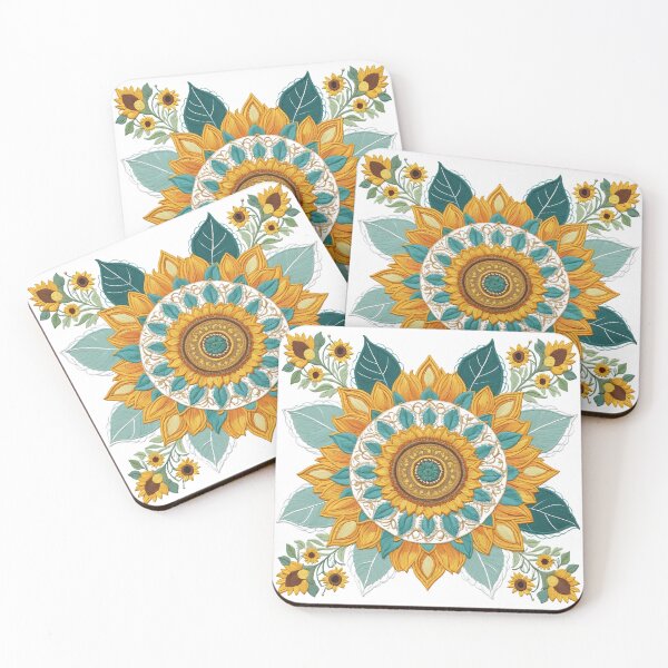 Item preview, Sunflower Folk Mandala Clipart Collection – Embroidery Style 37 designed and sold by PlayPlearnZone.