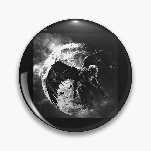 Item preview, Winged Skeleton Under Full Moon – Gothic Dark Fantasy Horror Art designed and sold by inkoutninja.