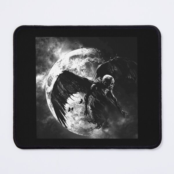 Item preview, Winged Skeleton Under Full Moon – Gothic Dark Fantasy Horror Art designed and sold by inkoutninja.