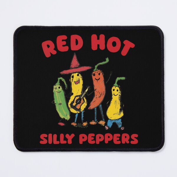 Aperçu de l'œuvre Red Hot Silly Peppers, groupe de légumes dessinés à la main créée et vendue par ileknitilec.