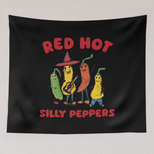 Aperçu de l'œuvre Red Hot Silly Peppers, groupe de légumes dessinés à la main créée et vendue par ileknitilec.