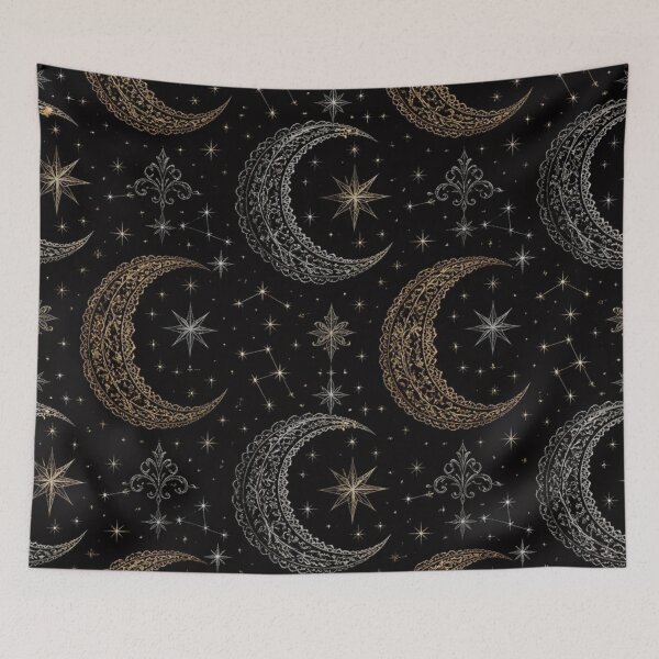 Item preview, Black Celestial Crescent Moon Gothic Winter Halloween designed and sold by StickyGuys.