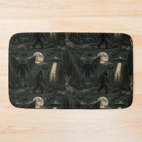 Item preview, Cryptid Halloween Night Mothman Bigfoot Forest designed and sold by StickyGuys.