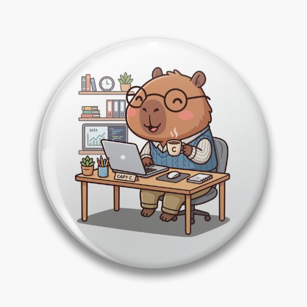 Item preview, Cute Capybara Office Worker Cartoon Animal Vector Design designed and sold by derynick.