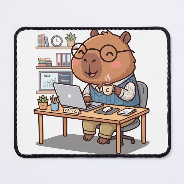 Item preview, Cute Capybara Office Worker Cartoon Animal Vector Design designed and sold by derynick.