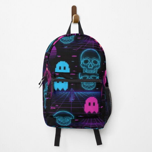 Item preview, Retro Haunted Arcade Neon Vaporwave Halloween Grid designed and sold by StickyGuys.