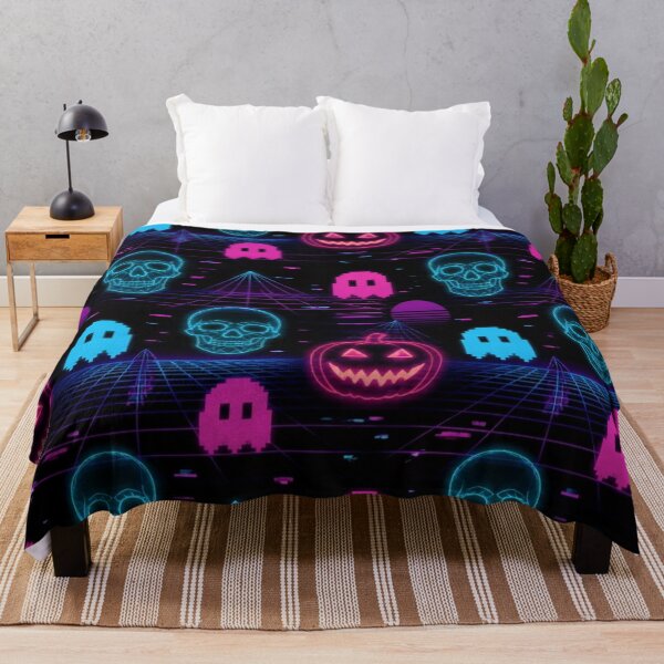 Item preview, Retro Haunted Arcade Neon Vaporwave Halloween Grid designed and sold by StickyGuys.