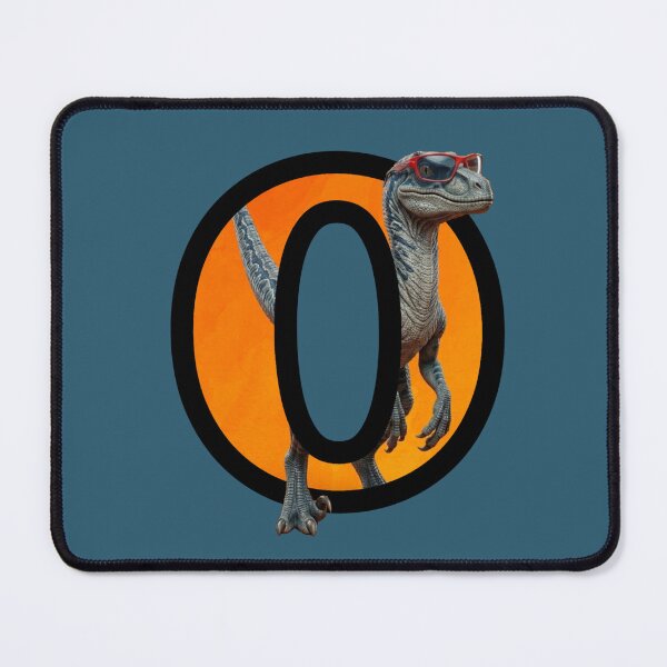 Item preview, Cool Velociraptor Dinosaur Monogram – Letter O designed and sold by mackyartsstudio.