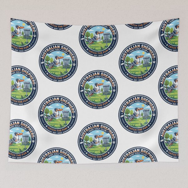 Item preview, Australian Shepherd Disc Golf Club Chain Basket designed and sold by PictoVibe.