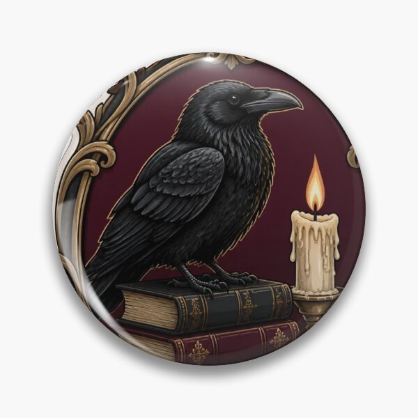 Item preview, Dark Academia Raven on Candlelit Books Emblem designed and sold by StickyGuys.