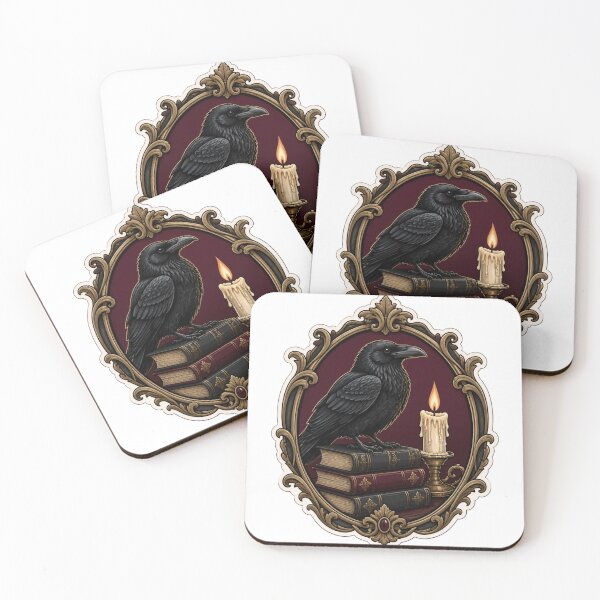 Item preview, Dark Academia Raven on Candlelit Books Emblem designed and sold by StickyGuys.