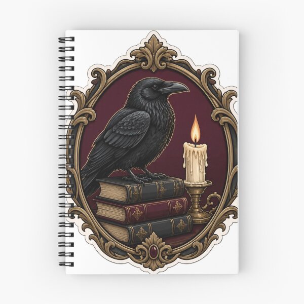 Item preview, Dark Academia Raven on Candlelit Books Emblem designed and sold by StickyGuys.