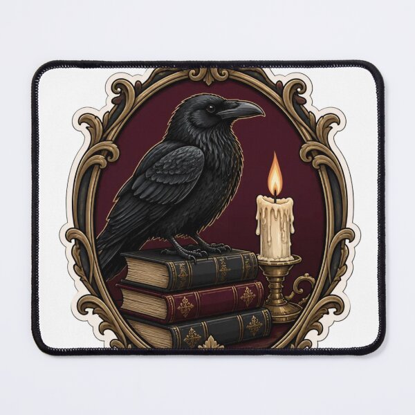 Item preview, Dark Academia Raven on Candlelit Books Emblem designed and sold by StickyGuys.