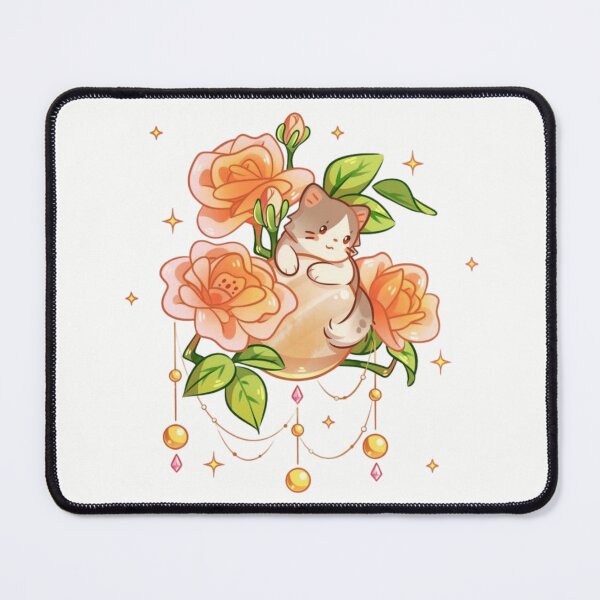 Item preview, Cute Calico Cat on Golden Orb with Orange Roses designed and sold by Orbit-Kitty.