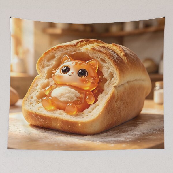 Item preview, The Toasted Emerald Cat - Cute Jelly Cat Loaf in Bread designed and sold by ABYSSLAB.