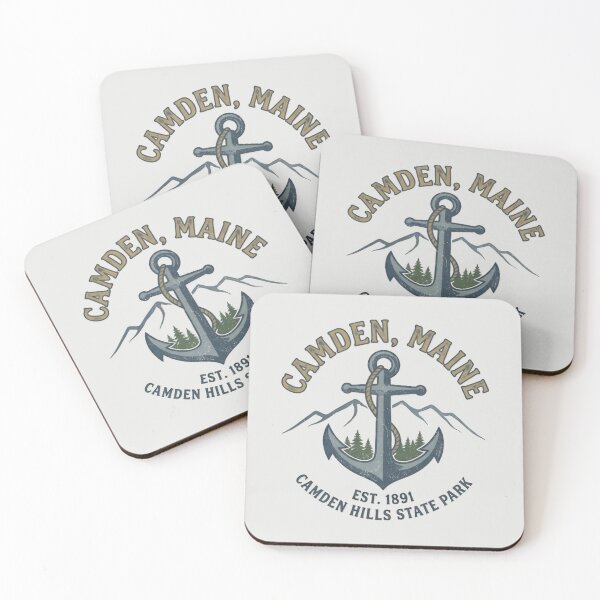 Item preview, Camden Maine Vintage Anchor Nautical Coastal Emblem designed and sold by Zayn Studio.