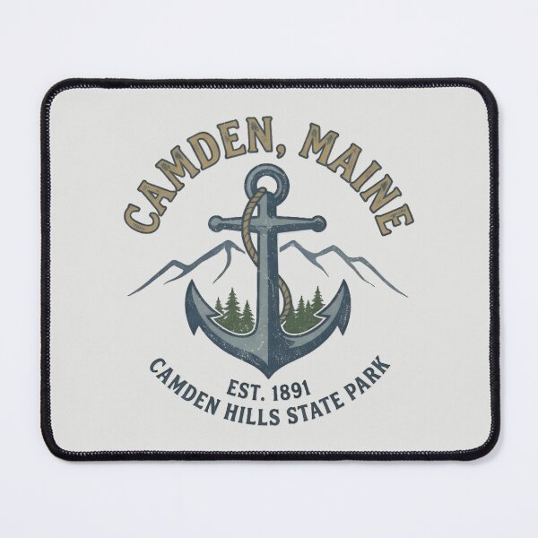 Item preview, Camden Maine Vintage Anchor Nautical Coastal Emblem designed and sold by Zayn Studio.