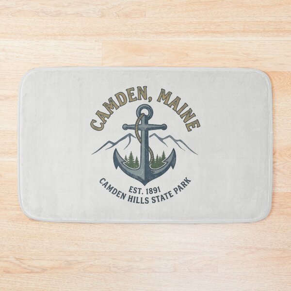 Item preview, Camden Maine Vintage Anchor Nautical Coastal Emblem designed and sold by Zayn Studio.
