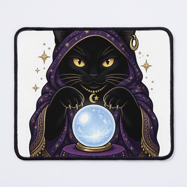 Item preview, Black Cat Fortune Teller with Crystal Ball designed and sold by StickyGuys.