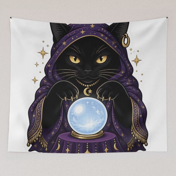 Item preview, Black Cat Fortune Teller with Crystal Ball designed and sold by StickyGuys.