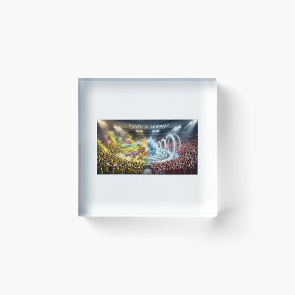 Item preview, "Fire Fans vs Ice Fans — Brazil Norway Stadium Fantasy Football 2026 Sticker" designed and sold by VikrantCreative.
