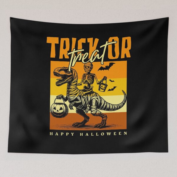 Item preview, Halloween Trick or Treat Dinosaur Skeleton designed and sold by The Retromotel.