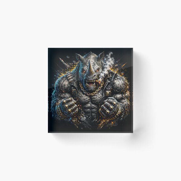 Item preview, Rhino Beast Warrior – Dark Fantasy Rhino Monster Gothic Streetwear Art designed and sold by Bizon2910.