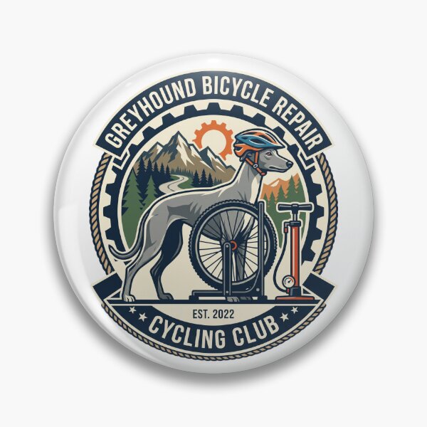 Item preview, Greyhound Bicycle Repair Cycling Club Bike Pump designed and sold by PictoVibe.