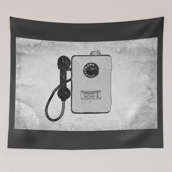 Item preview, Public Payphone Booth Etched Illustration Dead Media Analog Nostalgia designed and sold by Ghoul Enterprises.
