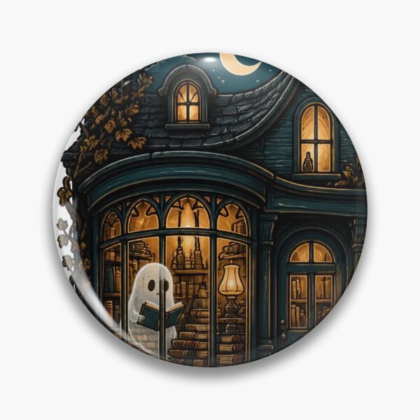Item preview, Haunted Bookshop Storefront at Midnight designed and sold by StickyGuys.