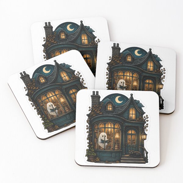 Item preview, Haunted Bookshop Storefront at Midnight designed and sold by StickyGuys.